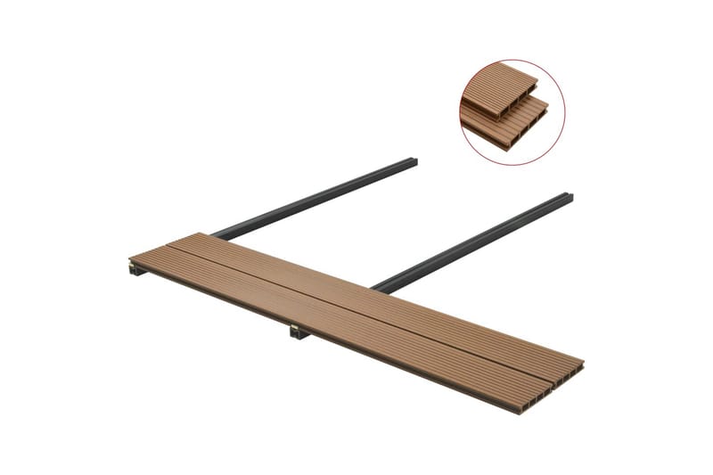 hule terrassebrædder med tilbehør WPC 20 m² 2,2 m teakfarve - Hus & renovering - Byggeri - Gulv, væg & tag - Gulv - Vinylgulv & plastik gulv
