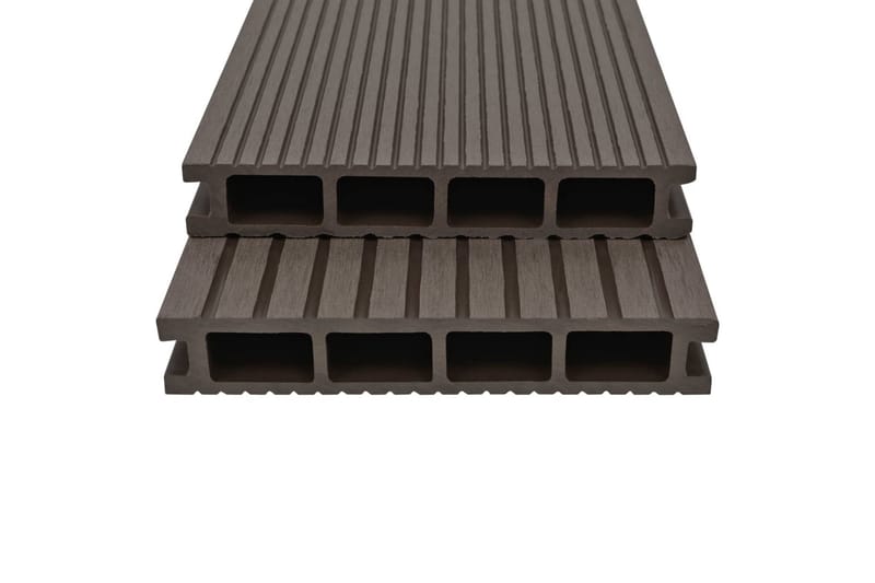 hule terrassebrædder med tilbehør WPC 26 m² 2,2 m mørkebrun - Hus & renovering - Byggeri - Gulv, væg & tag - Gulv - Vinylgulv & plastik gulv