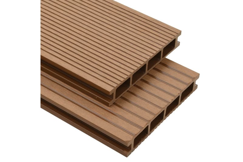 hule terrassebrædder med tilbehør WPC 26 m² 2,2 m teakfarve - Hus & renovering - Byggeri - Gulv, væg & tag - Gulv - Vinylgulv & plastik gulv