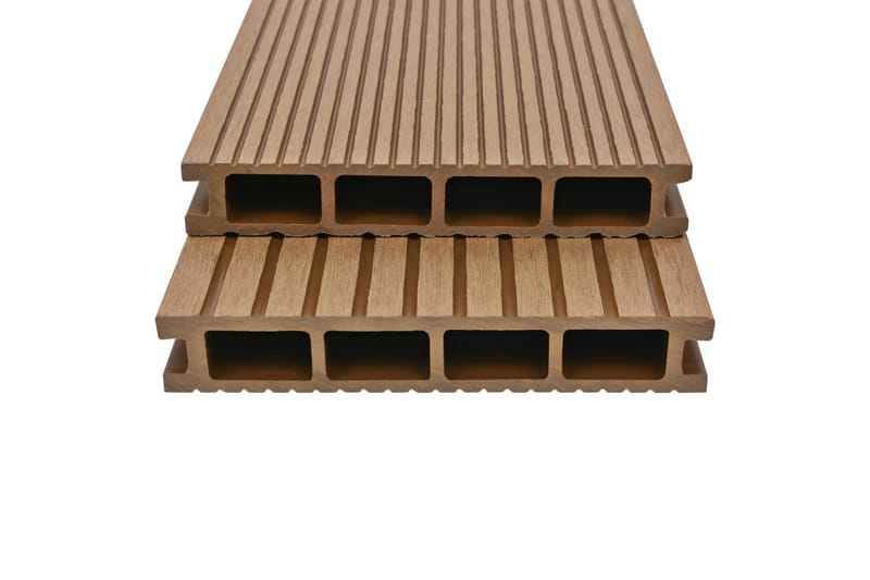 hule terrassebrædder med tilbehør WPC 26 m² 2,2 m teakfarve - Hus & renovering - Byggeri - Gulv, væg & tag - Gulv - Vinylgulv & plastik gulv