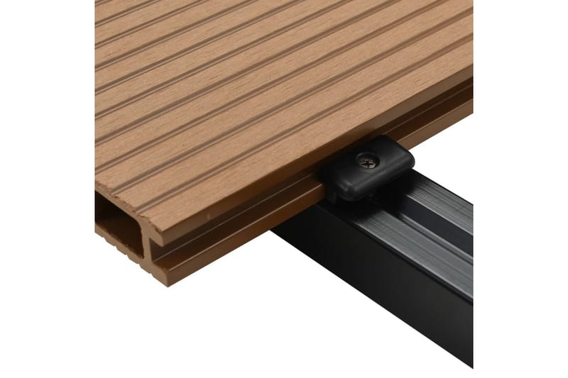 hule terrassebrædder med tilbehør WPC 26 m² 2,2 m teakfarve - Hus & renovering - Byggeri - Gulv, væg & tag - Gulv - Vinylgulv & plastik gulv