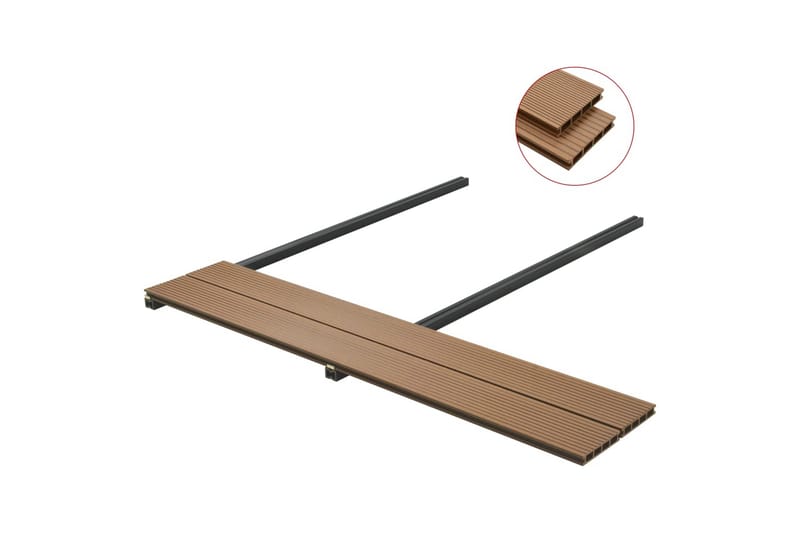hule terrassebrædder med tilbehør WPC 26 m² 2,2 m teakfarve - Hus & renovering - Byggeri - Gulv, væg & tag - Gulv - Vinylgulv & plastik gulv
