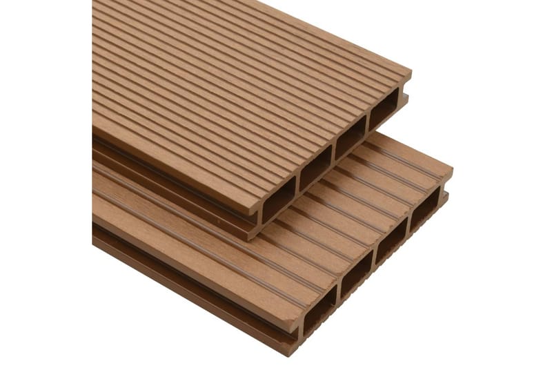 hule terrassebrædder med tilbehør WPC 30 m² 2,2 m teakfarve - Hus & renovering - Byggeri - Gulv, væg & tag - Gulv - Vinylgulv & plastik gulv