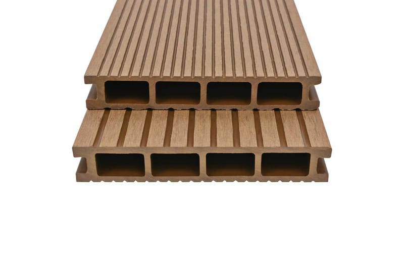 hule terrassebrædder med tilbehør WPC 30 m² 2,2 m teakfarve - Hus & renovering - Byggeri - Gulv, væg & tag - Gulv - Vinylgulv & plastik gulv