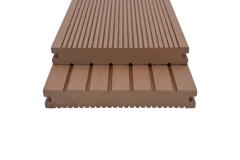 massive terrassebrædder med tilbehør WPC 10 m² 4 m lysebrun - Hus & renovering - Byggeri - Gulv, væg & tag - Gulv - Vinylgulv & plastik gulv