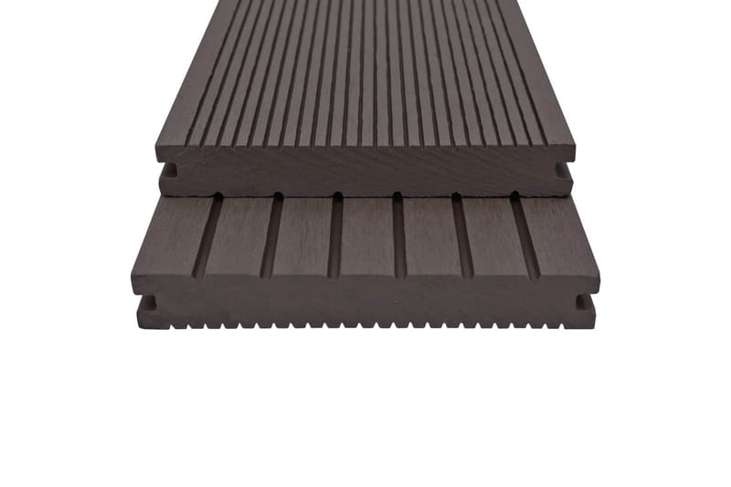 massive terrassebrædder med tilbehør WPC 10 m² 4 m mørkebrun - Træflise balkon - Vinylgulv & plastik gulv - Gulvplader & plastikfliser