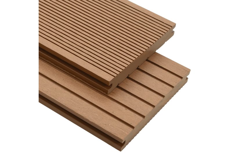 massive terrassebrædder med tilbehør WPC 10 m² 4 m teakfarve - Hus & renovering - Byggeri - Gulv, væg & tag - Gulv - Vinylgulv & plastik gulv