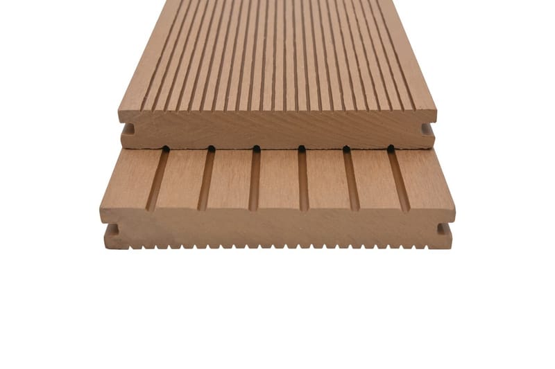 massive terrassebrædder med tilbehør WPC 15 m² 4 m teakfarve - Hus & renovering - Byggeri - Gulv, væg & tag - Gulv - Vinylgulv & plastik gulv
