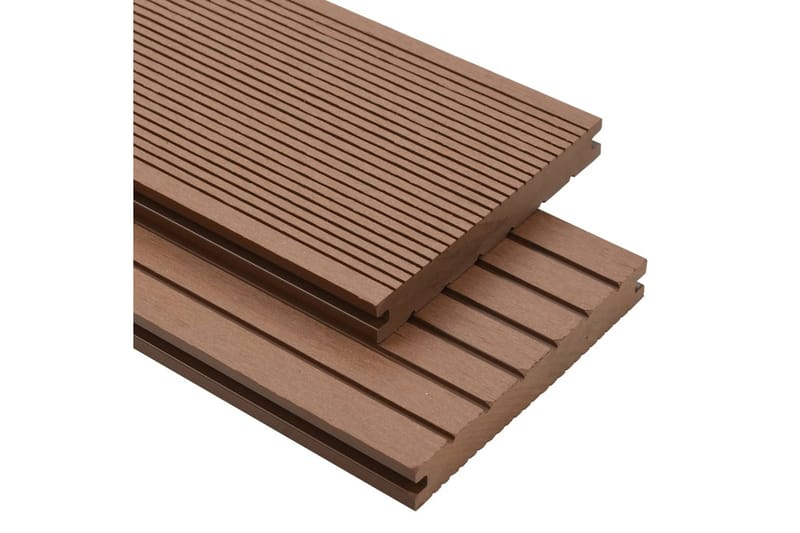 massive terrassebrædder med tilbehør WPC 16m² 2,2 m lysebrun - Hus & renovering - Byggeri - Gulv, væg & tag - Gulv - Vinylgulv & plastik gulv