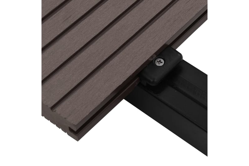 massive terrassebrædder med tilbehør WPC 20 m² 4 m mørkebrun - Hus & renovering - Byggeri - Gulv, væg & tag - Gulv - Vinylgulv & plastik gulv