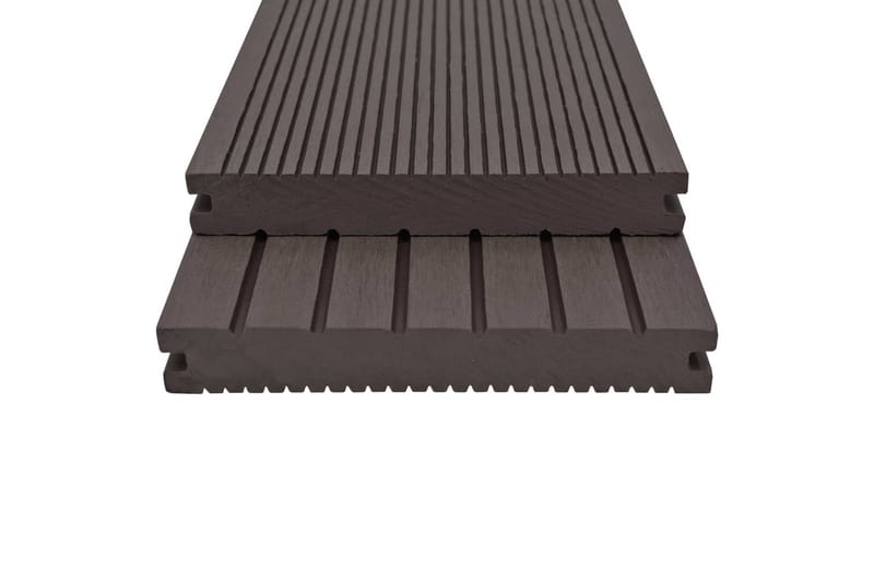 massive terrassebrædder med tilbehør WPC 20 m² 4 m mørkebrun - Træflise balkon - Vinylgulv & plastik gulv - Gulvplader & plastikfliser