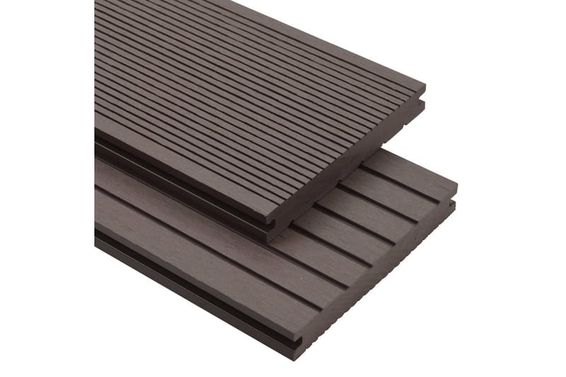 massive terrassebrædder med tilbehør WPC 20 m² 4 m mørkebrun - Træflise balkon - Vinylgulv & plastik gulv - Gulvplader & plastikfliser