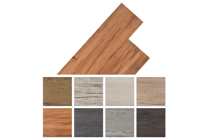 PVC-gulvbrædder 4,46 mÂ² 3 mm elm naturfarvet - Brun - Træflise balkon - Vinylgulv & plastik gulv - Gulvplader & plastikfliser