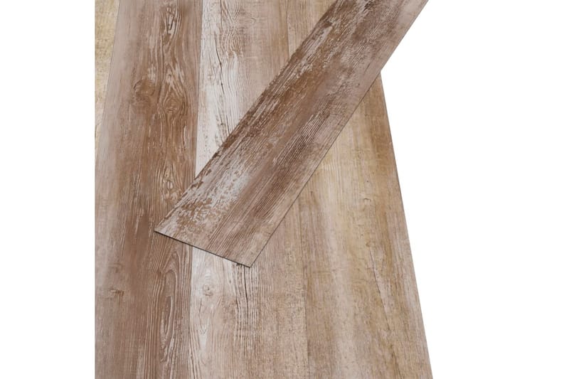 PVC-gulvbrædder 5,26 mÂ² 2 mm træforvasket - Brun - Træflise balkon - Vinylgulv & plastik gulv - Gulvplader & plastikfliser