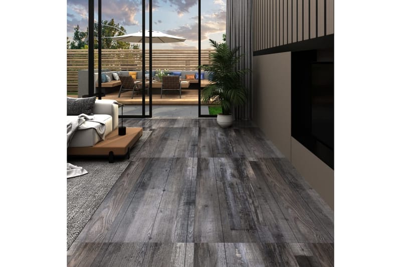 selvklæbende gulvbrædder 4,46 mÂ² 3 mm PVC industrielt træ - Brun - Hus & renovering - Byggeri - Gulv, væg & tag - Gulv - Vinylgulv & plastik gulv