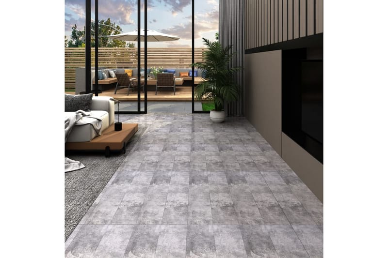 selvklæbende gulvbrædder 5,02 mÂ² 2 mm PVC cementbrun - Brun - Hus & renovering - Byggeri - Gulv, væg & tag - Gulv - Vinylgulv & plastik gulv