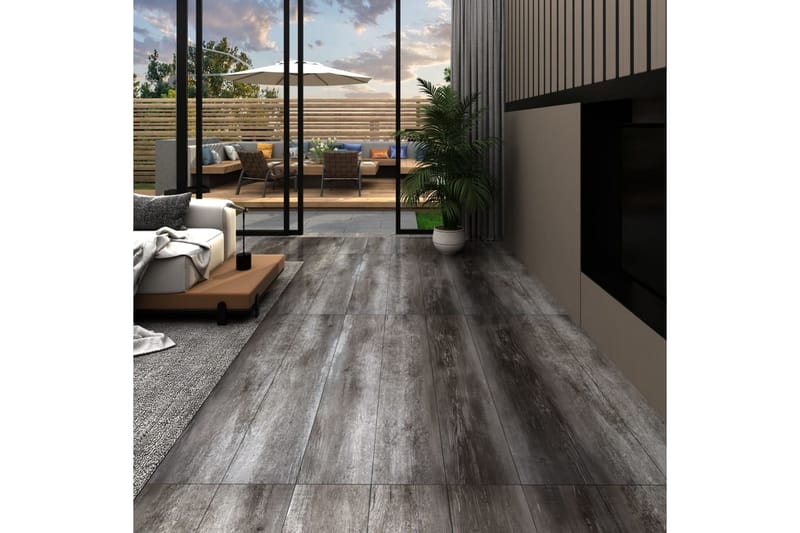 selvklæbende gulvbrædder 5,02 mÂ² 2 mm PVC stribet træ - Brun - Hus & renovering - Byggeri - Gulv, væg & tag - Gulv - Vinylgulv & plastik gulv