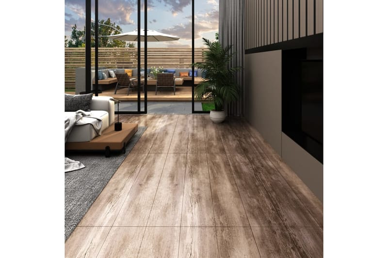 selvklæbende gulvbrædder 5,02 mÂ² 2 mm PVC mat trævasket - Brun - Hus & renovering - Byggeri - Gulv, væg & tag - Gulv - Vinylgulv & plastik gulv