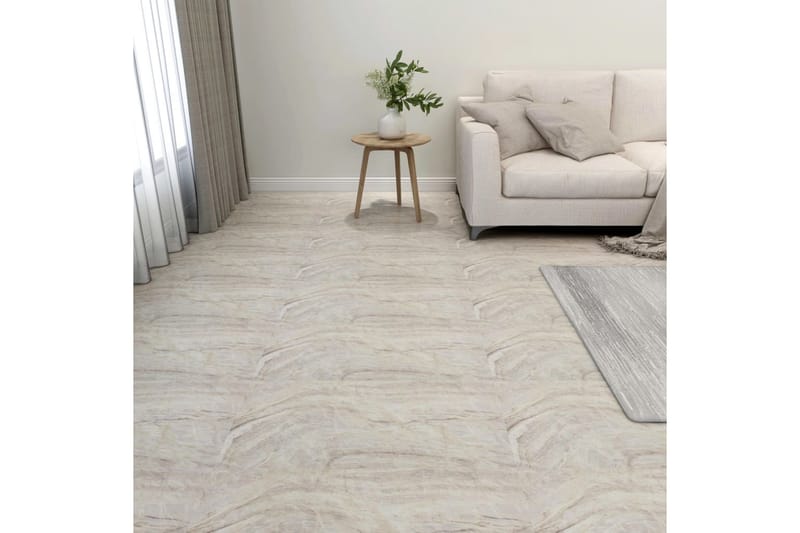 Selvklæbende Gulvbrædder 55 Stk. 5,11 M² Pvc Beige - Beige - Hus & renovering - Byggeri - Gulv, væg & tag - Gulv - Vinylgulv & plastik gulv