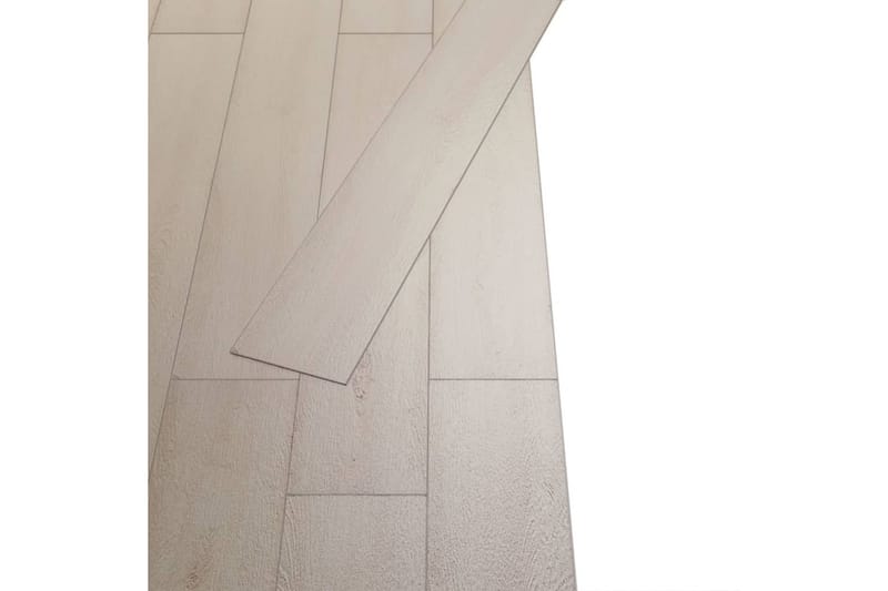 selvklæbende PVC-gulvplanker 5,21 m² 2 mm klassisk hvid - Hvid - Træflise balkon - Vinylgulv & plastik gulv - Gulvplader & plastikfliser