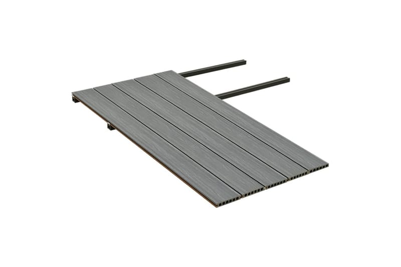 terrassebrædder med tilbehør WPC 10 m² 2,2 m brun og grå - Brun - Hus & renovering - Byggeri - Gulv, væg & tag - Gulv - Vinylgulv & plastik gulv
