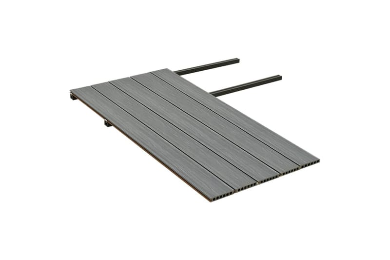 terrassebrædder med tilbehør WPC 10 m² 2,2 m brun og grå - Brun - Træflise balkon - Vinylgulv & plastik gulv - Gulvplader & plastikfliser