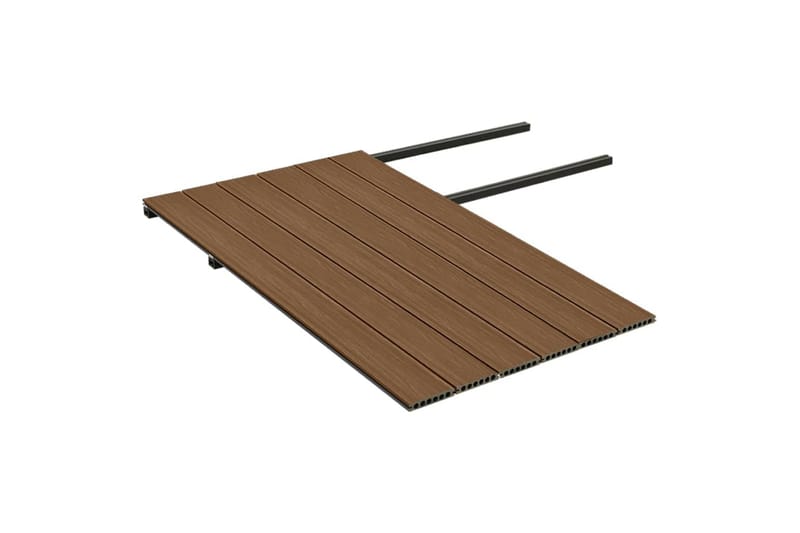 terrassebrædder med tilbehør WPC 15 m² 4 m brun og grå - Brun - Hus & renovering - Byggeri - Gulv, væg & tag - Gulv - Vinylgulv & plastik gulv