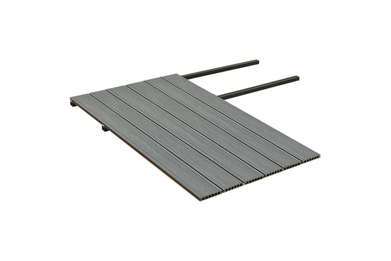 terrassebrædder med tilbehør WPC 15 m² 4 m brun og grå - Brun - Træflise balkon - Vinylgulv & plastik gulv - Gulvplader & plastikfliser
