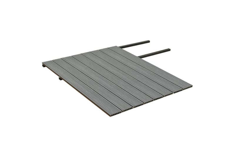 terrassebrædder med tilbehør WPC 16 m² 2,2 m brun og grå - Brun - Træflise balkon - Vinylgulv & plastik gulv - Gulvplader & plastikfliser