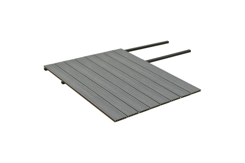 terrassebrædder med tilbehør WPC 20 m² 4 m brun og grå - Brun - Træflise balkon - Vinylgulv & plastik gulv - Gulvplader & plastikfliser
