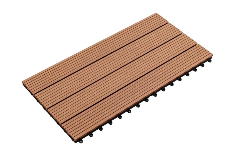 Wpc-Fliser 60 X 30 cm 6 Stk. 1 m² Brun - Brun - Hus & renovering - Byggeri - Gulv, væg & tag - Gulv - Vinylgulv & plastik gulv