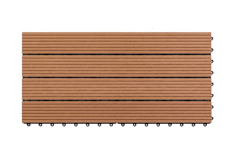 Wpc-Fliser 60 X 30 cm 6 Stk. 1 m² Brun - Brun - Hus & renovering - Byggeri - Gulv, væg & tag - Gulv - Vinylgulv & plastik gulv
