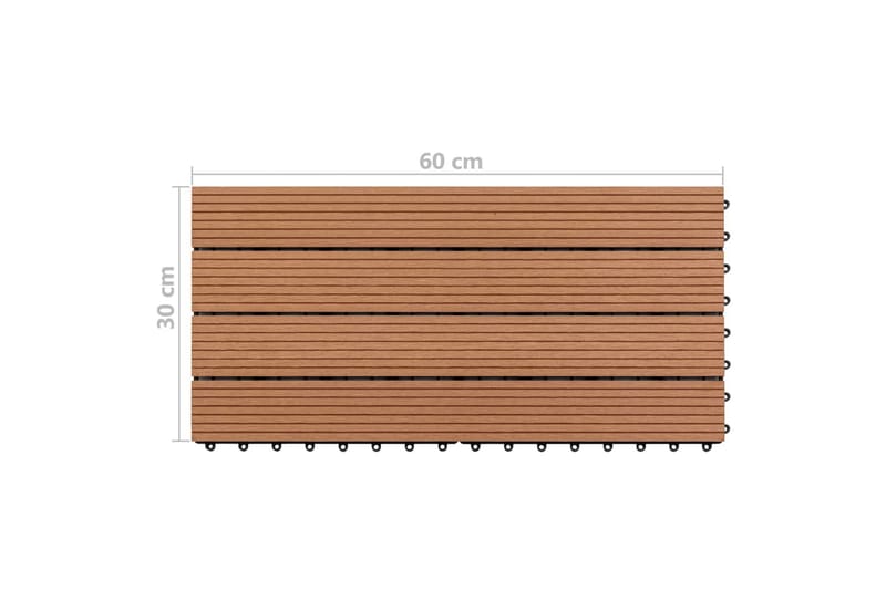 Wpc-Fliser 60 X 30 cm 6 Stk. 1 m² Brun - Brun - Træflise balkon - Vinylgulv & plastik gulv - Gulvplader & plastikfliser