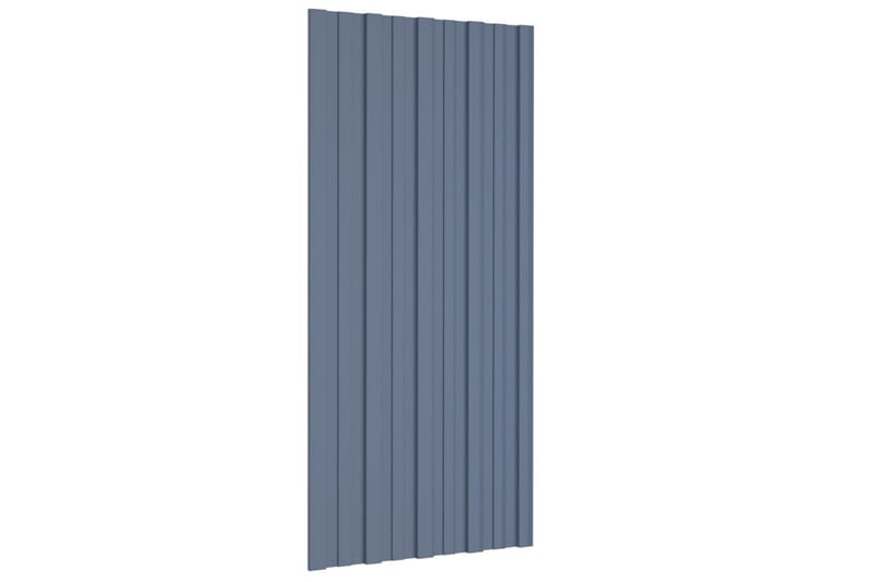 tagplader 12 stk. 100x45 cm galvaniseret stål grå - Loftpanel-loftplader