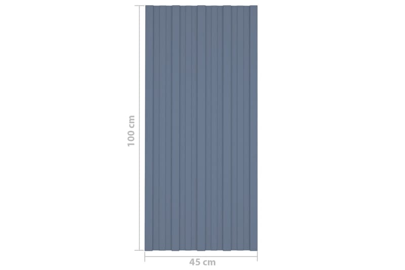 tagplader 12 stk. 100x45 cm galvaniseret stål grå - Hus & renovering - Byggeri - Gulv, væg & tag - Plademateriale & byggeplader - Loftpanel-loftplader
