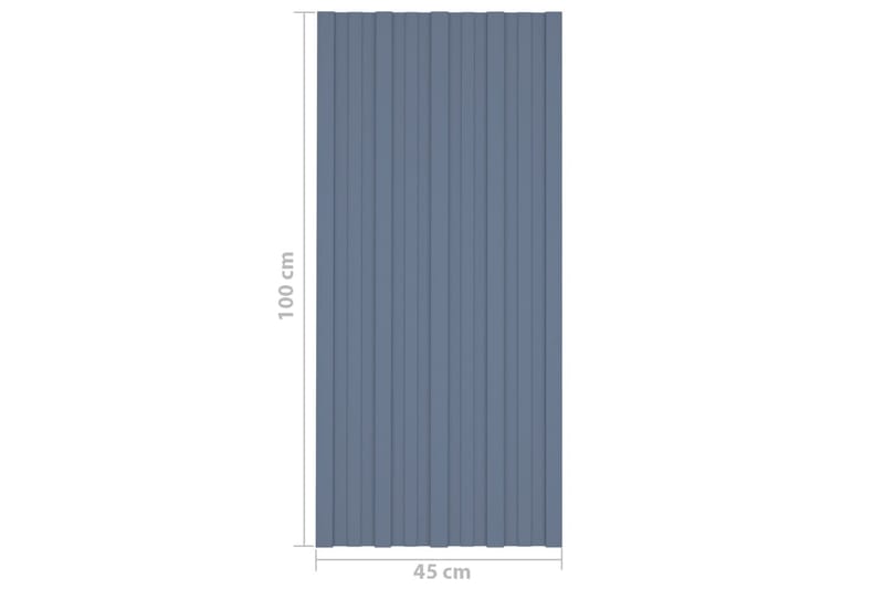 tagplader 12 stk. 100x45 cm galvaniseret stål grå - Loftpanel-loftplader