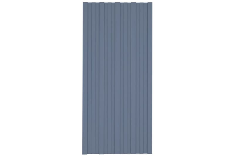 tagplader 12 stk. 100x45 cm galvaniseret stål grå - Loftpanel-loftplader