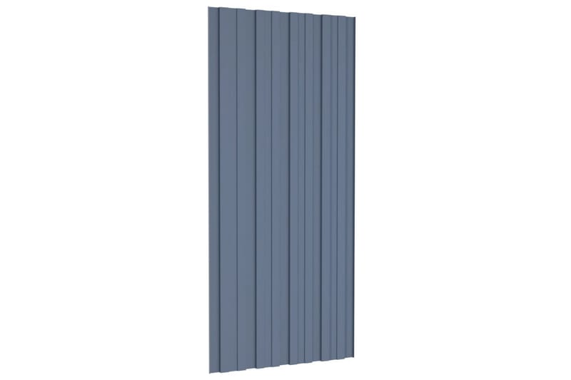 tagplader 12 stk. 100x45 cm galvaniseret stål grå - Loftpanel-loftplader