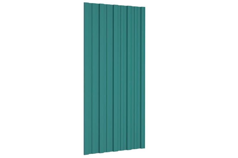 tagplader 12 stk. 100x45 cm galvaniseret stål grøn - Hus & renovering - Byggeri - Gulv, væg & tag - Plademateriale & byggeplader - Loftpanel-loftplader
