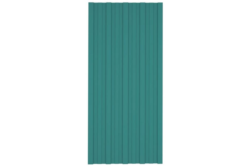 tagplader 12 stk. 100x45 cm galvaniseret stål grøn - Hus & renovering - Byggeri - Gulv, væg & tag - Plademateriale & byggeplader - Loftpanel-loftplader