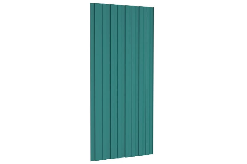 tagplader 12 stk. 100x45 cm galvaniseret stål grøn - Hus & renovering - Byggeri - Gulv, væg & tag - Plademateriale & byggeplader - Loftpanel-loftplader