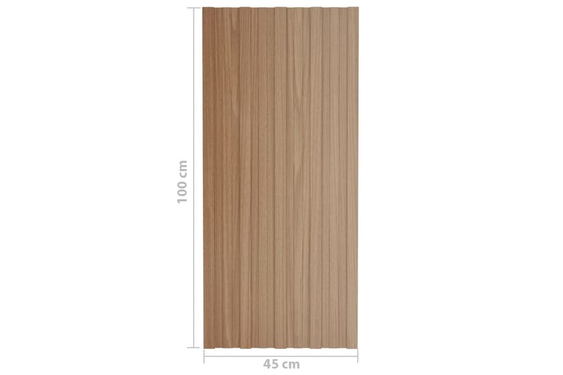 tagplader 12 stk. 100x45 cm galvaniseret stål lyst træ - Hus & renovering - Byggeri - Gulv, væg & tag - Plademateriale & byggeplader - Loftpanel-loftplader