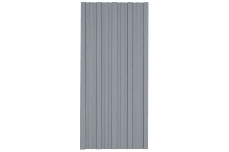tagplader 12 stk. 100x45 cm galvaniseret stål sølvfarvet - Loftpanel-loftplader