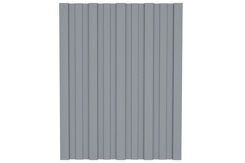 tagplader 12 stk. 60x45 cm galvaniseret stål sølvfarvet - Loftpanel-loftplader