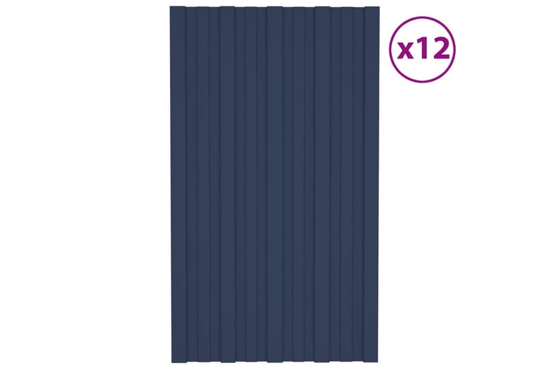 tagplader 12 stk. 80x45 cm galvaniseret stål antracitgrå - Hus & renovering - Byggeri - Gulv, væg & tag - Plademateriale & byggeplader - Loftpanel-loftplader