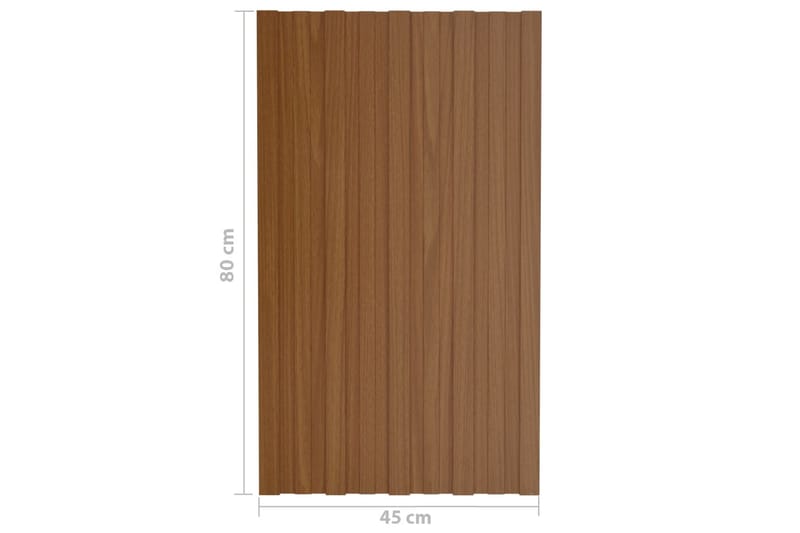 tagplader 12 stk. 80x45 cm galvaniseret stål brun - Hus & renovering - Byggeri - Gulv, væg & tag - Plademateriale & byggeplader - Loftpanel-loftplader