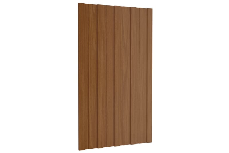 tagplader 12 stk. 80x45 cm galvaniseret stål brun - Hus & renovering - Byggeri - Gulv, væg & tag - Plademateriale & byggeplader - Loftpanel-loftplader