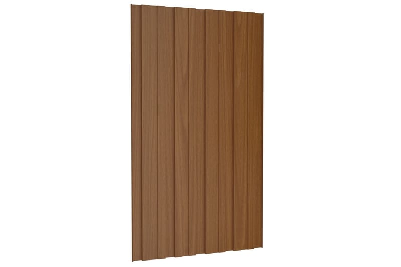 tagplader 12 stk. 80x45 cm galvaniseret stål brun - Hus & renovering - Byggeri - Gulv, væg & tag - Plademateriale & byggeplader - Loftpanel-loftplader