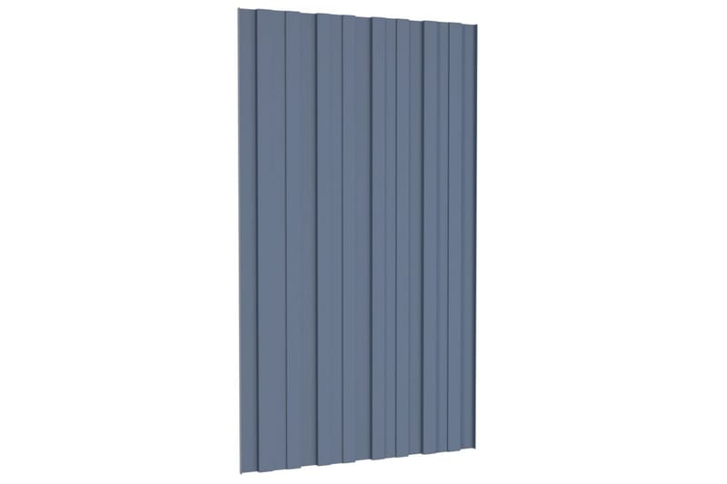 tagplader 12 stk. 80x45 cm galvaniseret stål grå - Hus & renovering - Byggeri - Gulv, væg & tag - Plademateriale & byggeplader - Loftpanel-loftplader