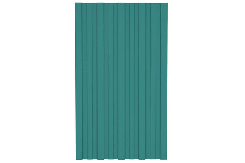 tagplader 12 stk. 80x45 cm galvaniseret stål grøn - Hus & renovering - Byggeri - Gulv, væg & tag - Plademateriale & byggeplader - Loftpanel-loftplader